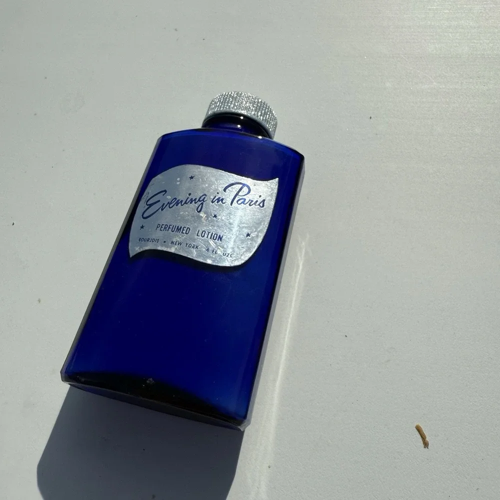Vintage‎ 1950s EVENING IN PARIS Hand & Body Lotion Cobalt Blue